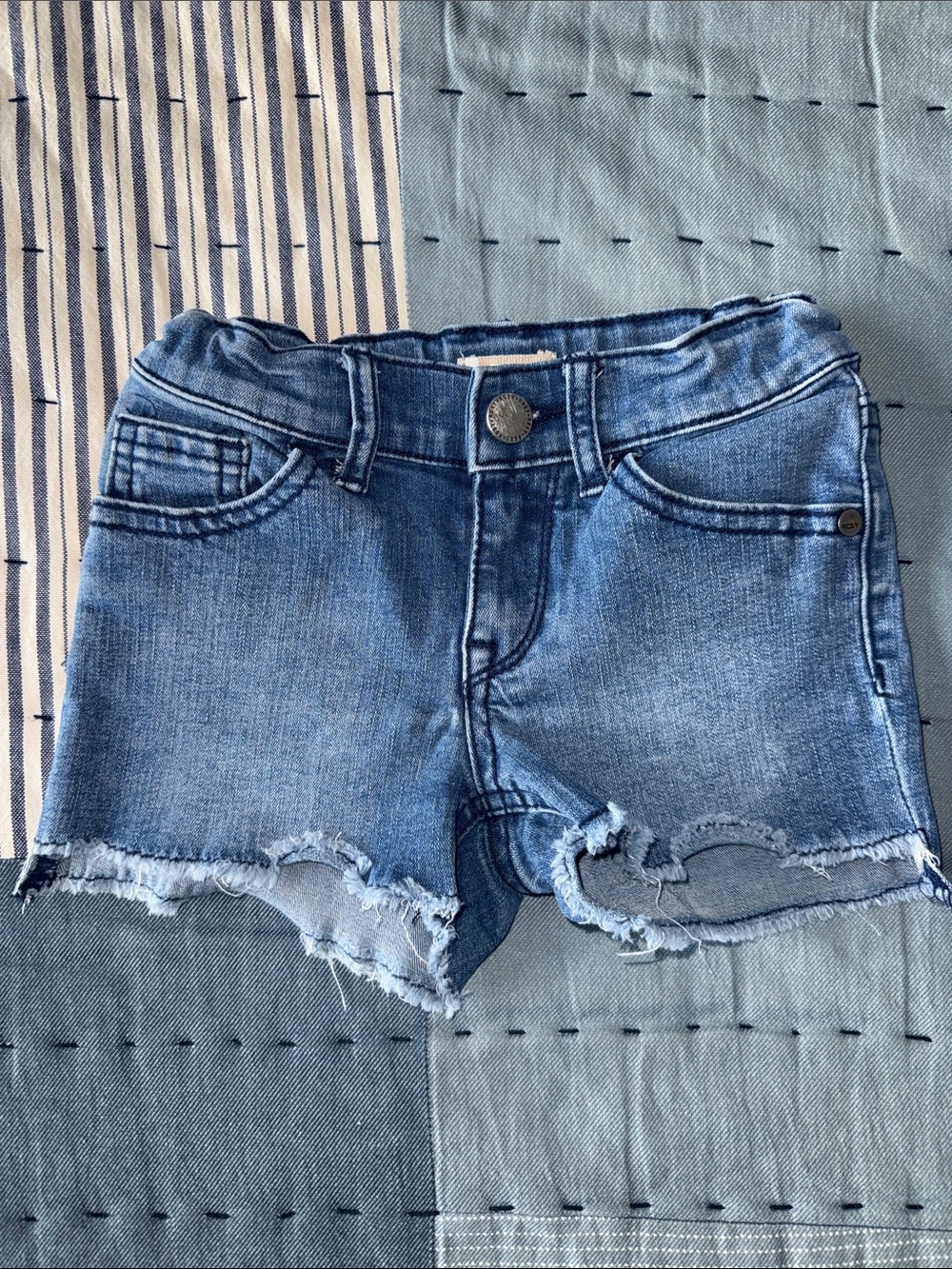 Roxy Light Blue Distressed Denim Shorts